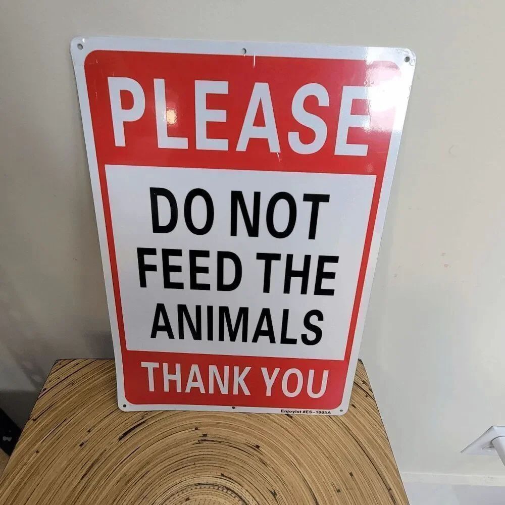 Do not feed the animals metal stainless sign